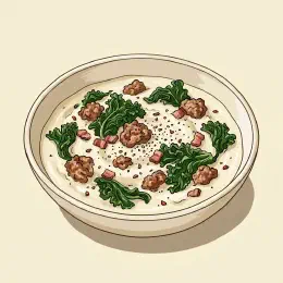 Cauliflower Sausage and Kale Soup