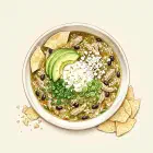 Salsa Verde Chicken and Rice Tortilla Soup