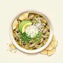 Salsa Verde Chicken and Rice Tortilla Soup