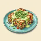 Vegan Enchilada Casserole with Jalapeño Cream Sauce